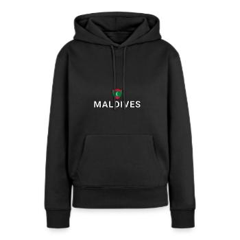 Maldives - Sweat à capuche Premium bio Femme - noir - Devant - Julia (174cm)