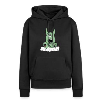 Un équipage de monstres mignon mais terrifiant - Sweat à capuche Premium bio Femme - noir - Devant - Julia (174cm)