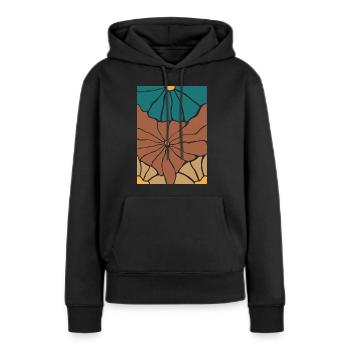 Boho Flora Blumen - Frauen Premium Bio Hoodie - Schwarz - Vorne - Julia (174cm)