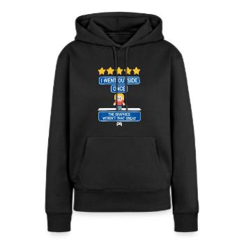 Je suis sorti une fois - joueur - Sweat à capuche Premium bio Femme - noir - Devant - Julia (174cm)