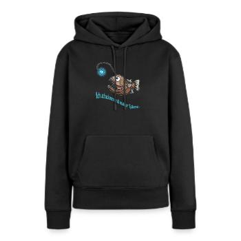 Anglerfisch - Frauen Premium Bio Hoodie - Schwarz - Vorne - Julia (174cm)