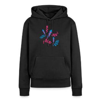 Feu d'artifice - Sweat à capuche Premium bio Femme - noir - Devant - Julia (174cm)