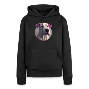 Treuer Begleiter - Frauen Premium Bio Hoodie - Schwarz - Vorne - Julia (174cm)