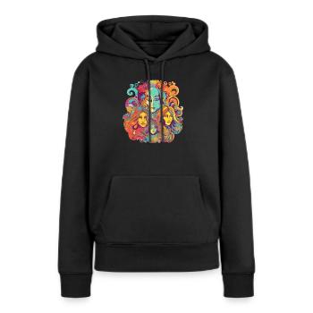 Die 70er Jahre - Frauen Premium Bio Hoodie - Schwarz - Vorne - Julia (174cm)