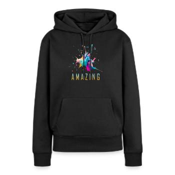 stupéfiant - Sweat à capuche Premium bio Femme - noir - Devant - Julia (174cm)