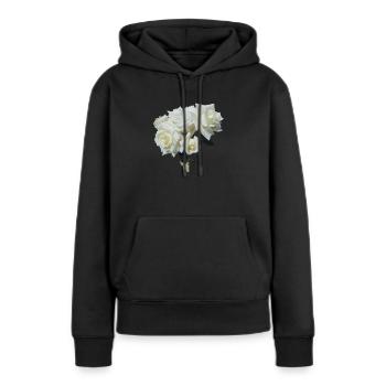 WHITE ROSE BUSH - Women’s Premium Organic Hoodie - black - Front - Julia (174cm)