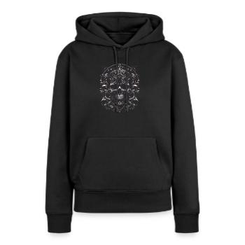 Majesté crâne baroque - Sweat à capuche Premium bio Femme - noir - Devant - Julia (174cm)