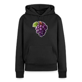 Vignes sombres - Sweat à capuche Premium bio Femme - noir - Devant - Julia (174cm)