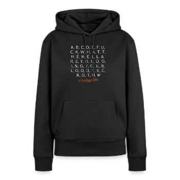 Mon abc badass - Sweat à capuche Premium bio Femme - noir - Devant - Julia (174cm)