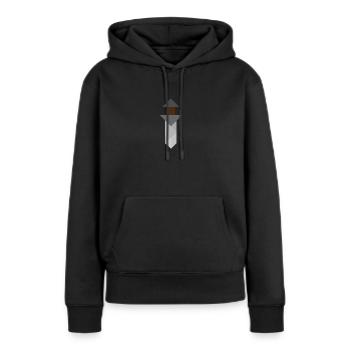 Épée - Tangram - Sweat à capuche Premium bio Femme - noir - Devant - Julia (174cm)