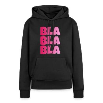 BLA BLA BLAS - Sweat à capuche Premium bio Femme - noir - Devant - Julia (174cm)