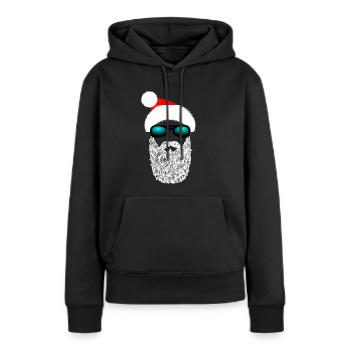 Hipster Claus - Sweat à capuche Premium bio Femme - noir - Devant - Julia (174cm)