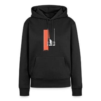 Peintre peintre - Sweat à capuche Premium bio Femme - noir - Devant - Julia (174cm)