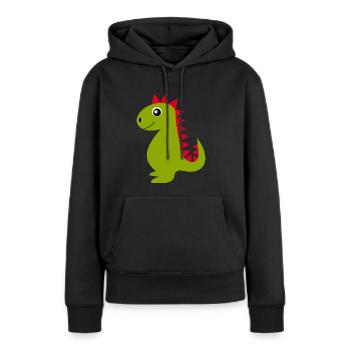 Kawaii Dino Kawaii Chibi Kawaii Animaux - Sweat à capuche Premium bio Femme - noir - Devant - Julia (174cm)