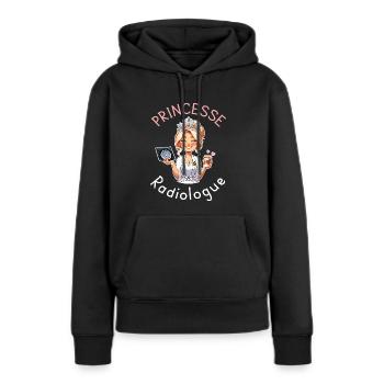 Princesse Radiologue Femme Radiologie - Sweat à capuche Premium bio Femme - noir - Devant - Julia (174cm)