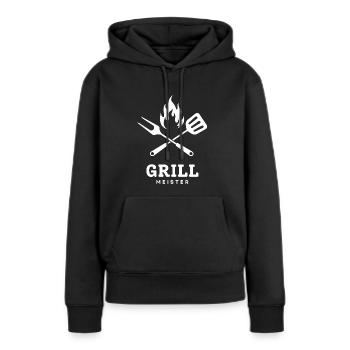 Grillmeister - Frauen Premium Bio Hoodie - Schwarz - Vorne - Julia (174cm)
