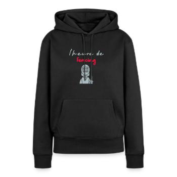 l’heure de Fencing - Sweat à capuche Premium bio Femme - noir - Devant - Julia (174cm)