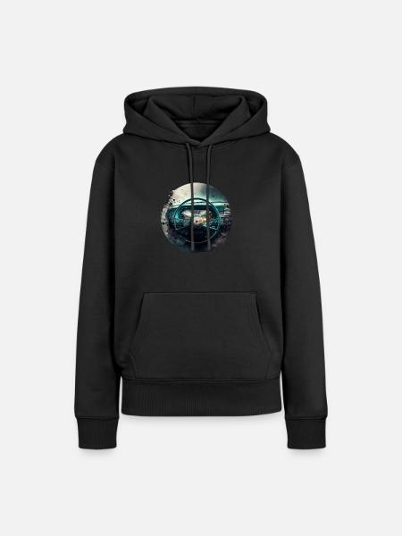 interior car dashboard - Frauen Premium Bio Hoodie - Schwarz