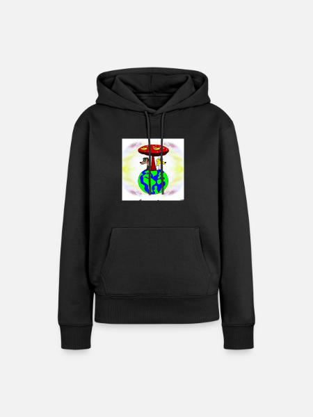 Planet der Wölfe - Frauen Premium Bio Hoodie - Schwarz
