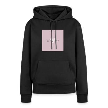 With Love - Frauen Premium Bio Hoodie - Schwarz - Vorne - Julia (174cm)