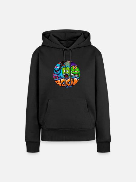 Grafitti Monster Boom - Frauen Premium Bio Hoodie - Schwarz