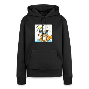 Super chien mignon avec baguette magique pour petits et grands - Sweat à capuche Premium bio Femme - noir - Devant - Julia (174cm)