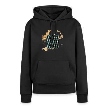 Griechisches Design - Frauen Premium Bio Hoodie - Schwarz - Vorne - Julia (174cm)