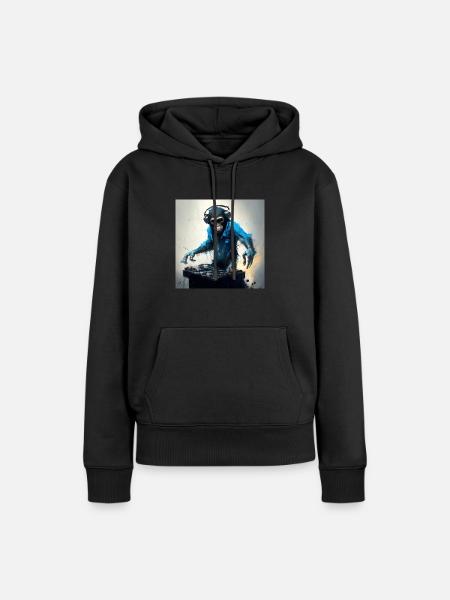 ein Affe, der DJ ist - Frauen Premium Bio Hoodie - Schwarz
