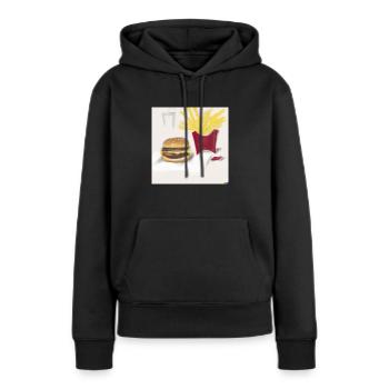 Lecker Bürger Menu - Frauen Premium Bio Hoodie - Schwarz - Vorne - Julia (174cm)