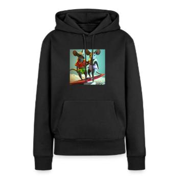 Zwei Mäuse in Hawaii - Frauen Premium Bio Hoodie - Schwarz - Vorne - Julia (174cm)