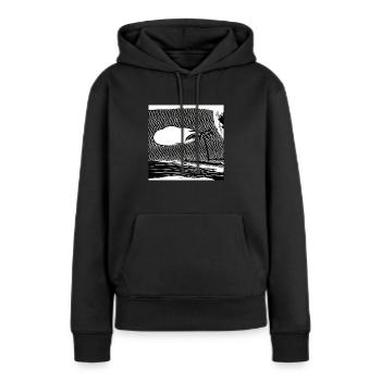 Einsamer Strand mit einer Wolke - Frauen Premium Bio Hoodie - Schwarz - Vorne - Julia (174cm)