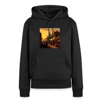Paysage - Sweat à capuche Premium bio Femme - noir - Devant - Julia (174cm)