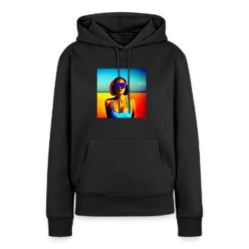 Dernier soleil sur Mars - Sweat à capuche Premium bio Femme - noir - Devant - Julia (174cm)