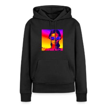 Dernier soleil sur Mercure - Sweat à capuche Premium bio Femme - noir - Devant - Julia (174cm)
