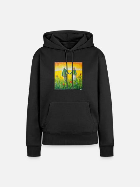 Liebespaar - Frauen Premium Bio Hoodie - Schwarz