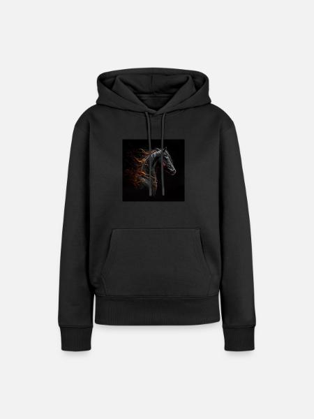 Feuriges Pferd Nr. 16 - Frauen Premium Bio Hoodie - Schwarz