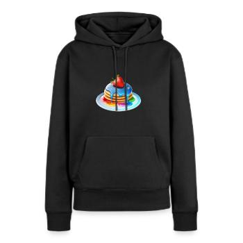 Saftige Regenbogenpfannkuchen - Frauen Premium Bio Hoodie - Schwarz - Vorne - Julia (174cm)