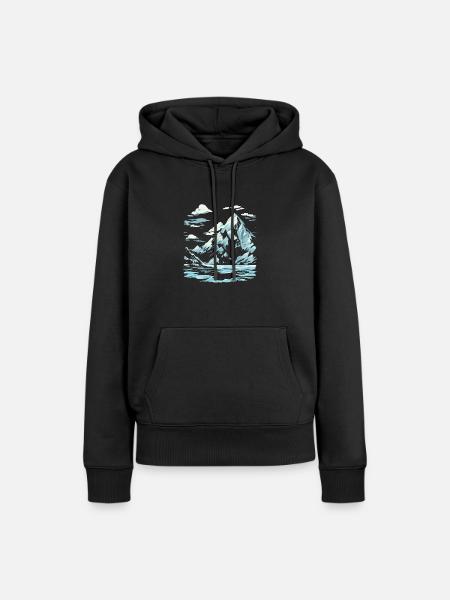 Ice Mountain - Frauen Premium Bio Hoodie - Schwarz