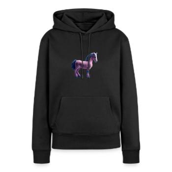 Pinkes Pony Handicap - Frauen Premium Bio Hoodie - Schwarz - Vorne - Julia (174cm)