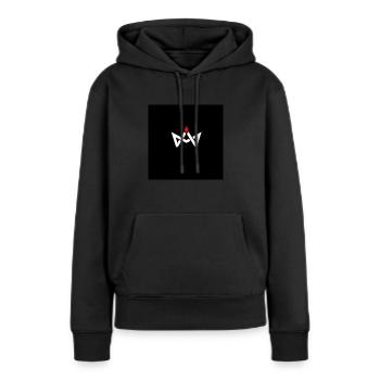 Alpha - Frauen Premium Bio Hoodie - Schwarz - Vorne - Julia (174cm)