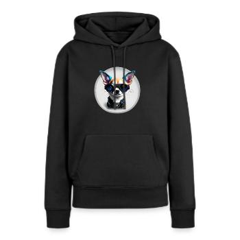 Steampunk Chihuahua - Frauen Premium Bio Hoodie - Schwarz - Vorne - Julia (174cm)