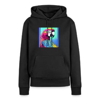 Ara néon - Sweat à capuche Premium bio Femme - noir - Devant - Julia (174cm)