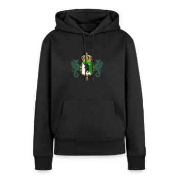 Royaumes de Sibérie - Sweat à capuche Premium bio Femme - noir - Devant - Julia (174cm)