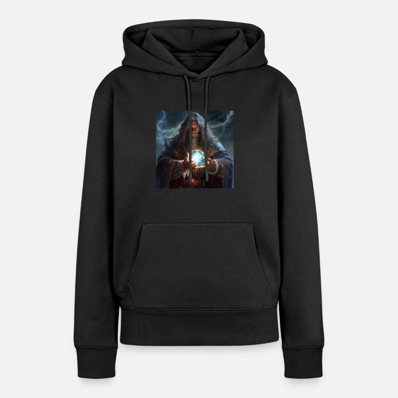 Der dunkle Zauberer, der das Licht einfängt - Frauen Premium Bio Hoodie - Schwarz