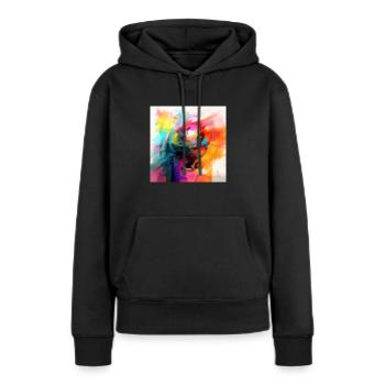 abstrakte Kunst - Frauen Premium Bio Hoodie - Schwarz - Vorne - Julia (174cm)