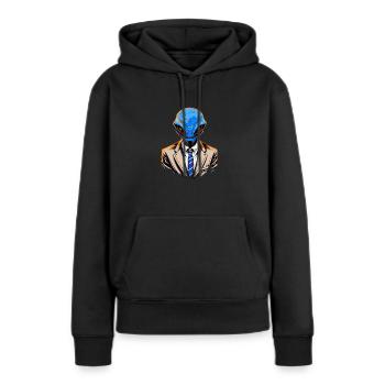 Cosmic Chic - Sweat à capuche Premium bio Femme - noir - Devant - Julia (174cm)