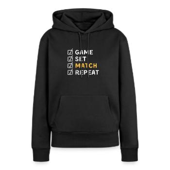 Game Set Match Repeat - Tennis - Frauen Premium Bio Hoodie - Schwarz - Vorne - Julia (174cm)