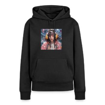 E-Girls Style: Trendiges Design für coole Outfits! - Frauen Premium Bio Hoodie - Schwarz - Vorne - Julia (174cm)