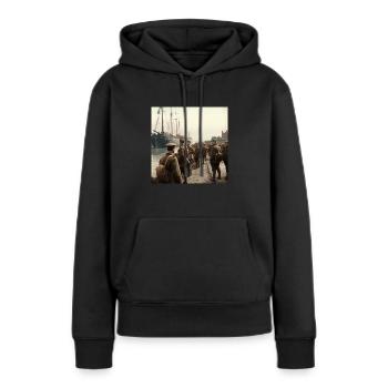 Soldat des 2. Weltkrieges - Frauen Premium Bio Hoodie - Schwarz - Vorne - Julia (174cm)