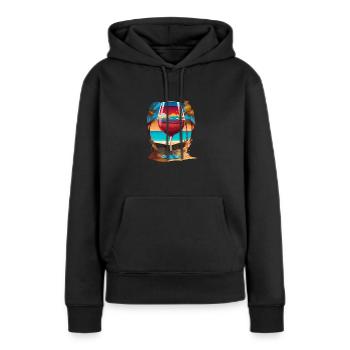 Sommer Rotwein - Frauen Premium Bio Hoodie - Schwarz - Vorne - Julia (174cm)
